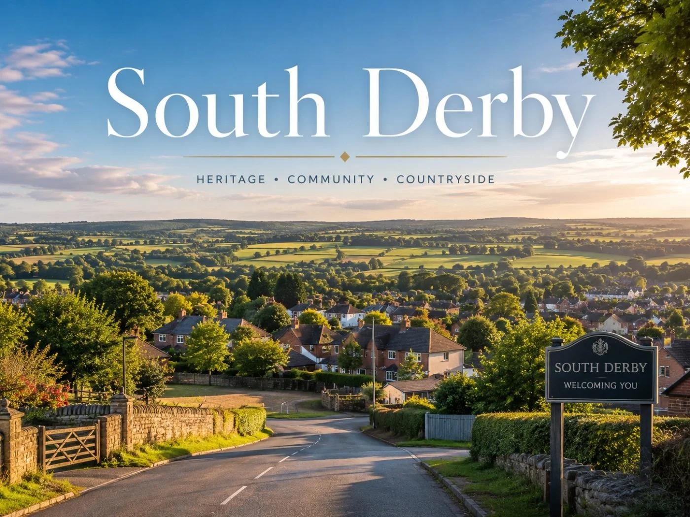 South Derby residential area with open countryside beyond, covered by Derby Roof Solutions for roof cleaning and moss removal